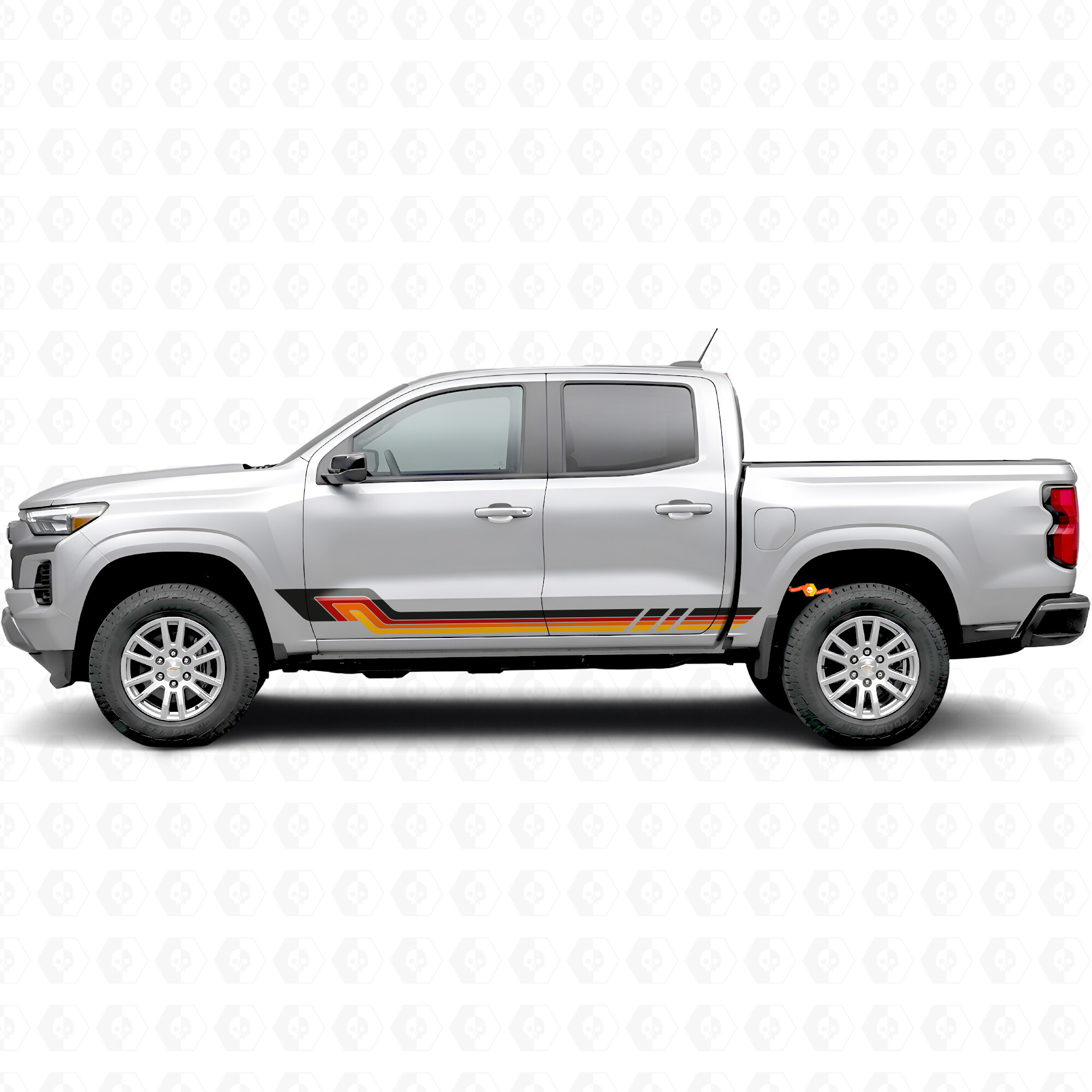 Vinilos retro paralelos para puerta y panel de estribo para Chevrolet Colorado 3ª generación 2023-2026