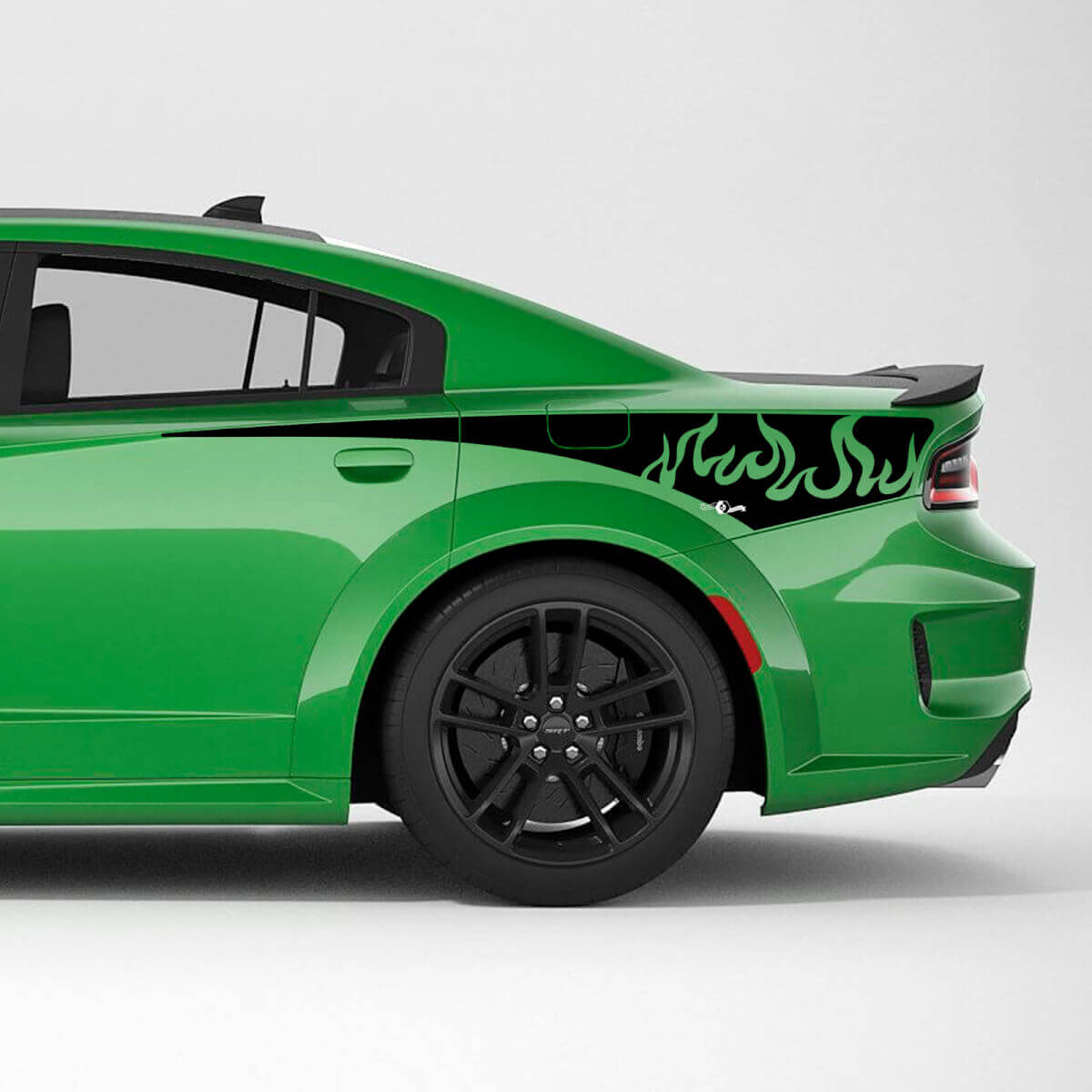 Calcomanía de vinilo con diseño tribal de llama para el panel lateral trasero del Dodge Charger