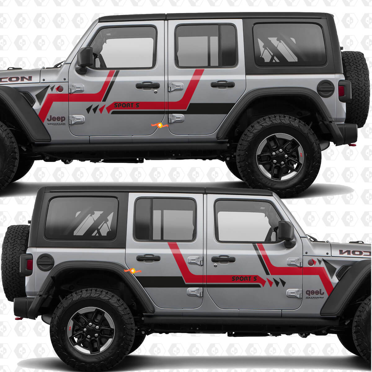 Tiras de texto personalizadas Pegatina de vinilo para puertas laterales compatible con Jeep Wrangler
