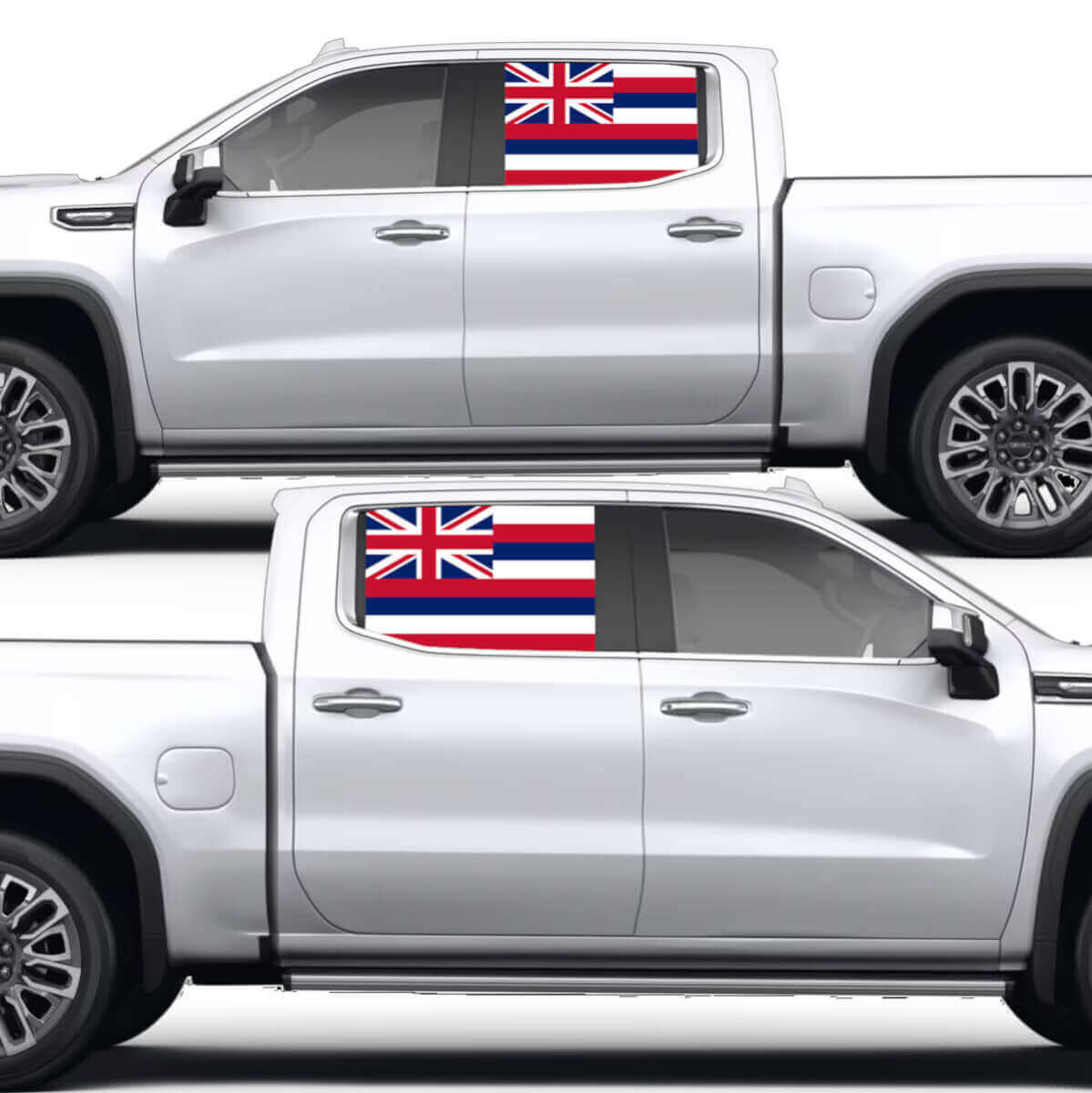 Vinilo adhesivo de color para ventana lateral con bandera hawaiana para GMC Sierra