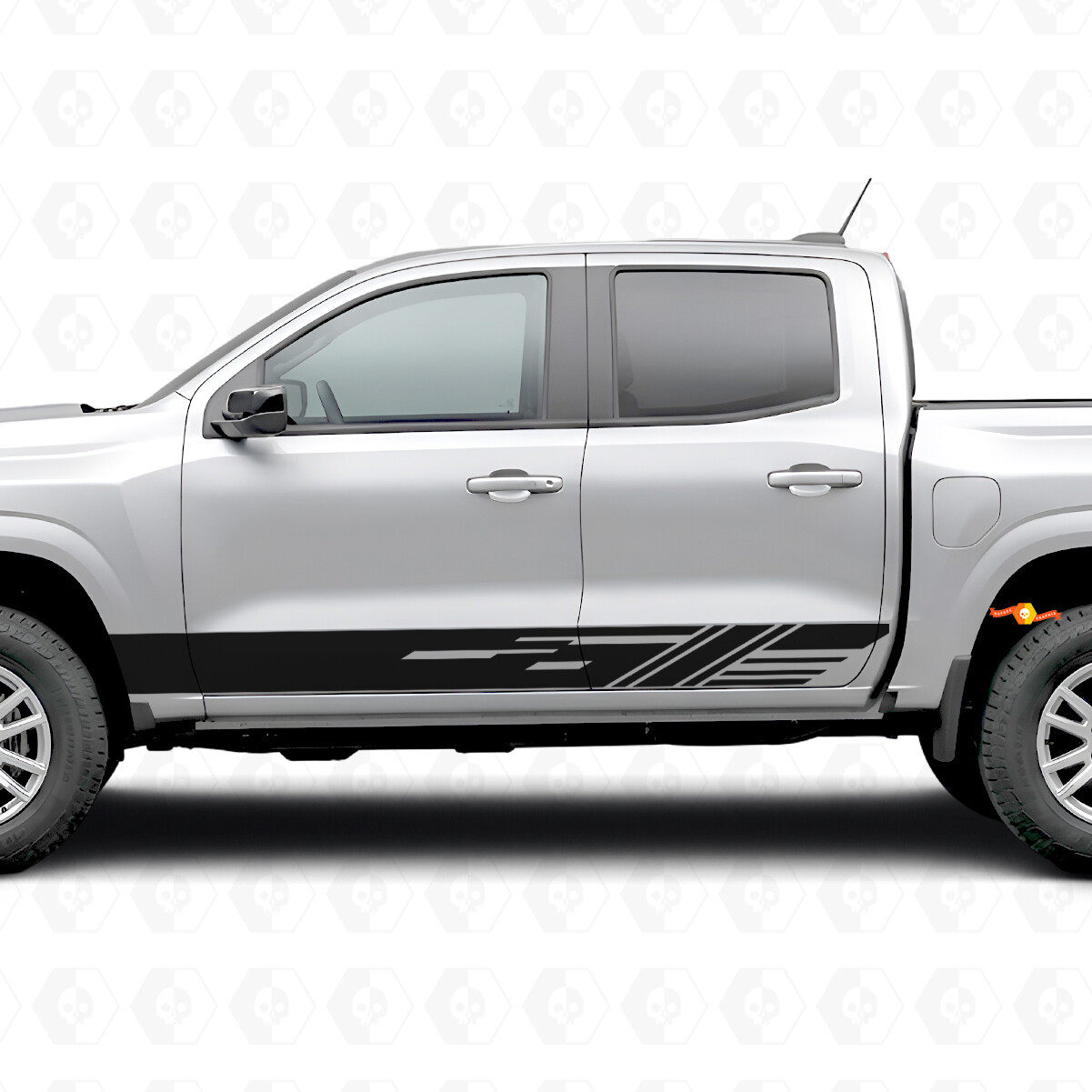Vinilos en franjas diagonales para puertas y paneles laterales para Chevrolet Colorado 3.ª generación 2023-2026
