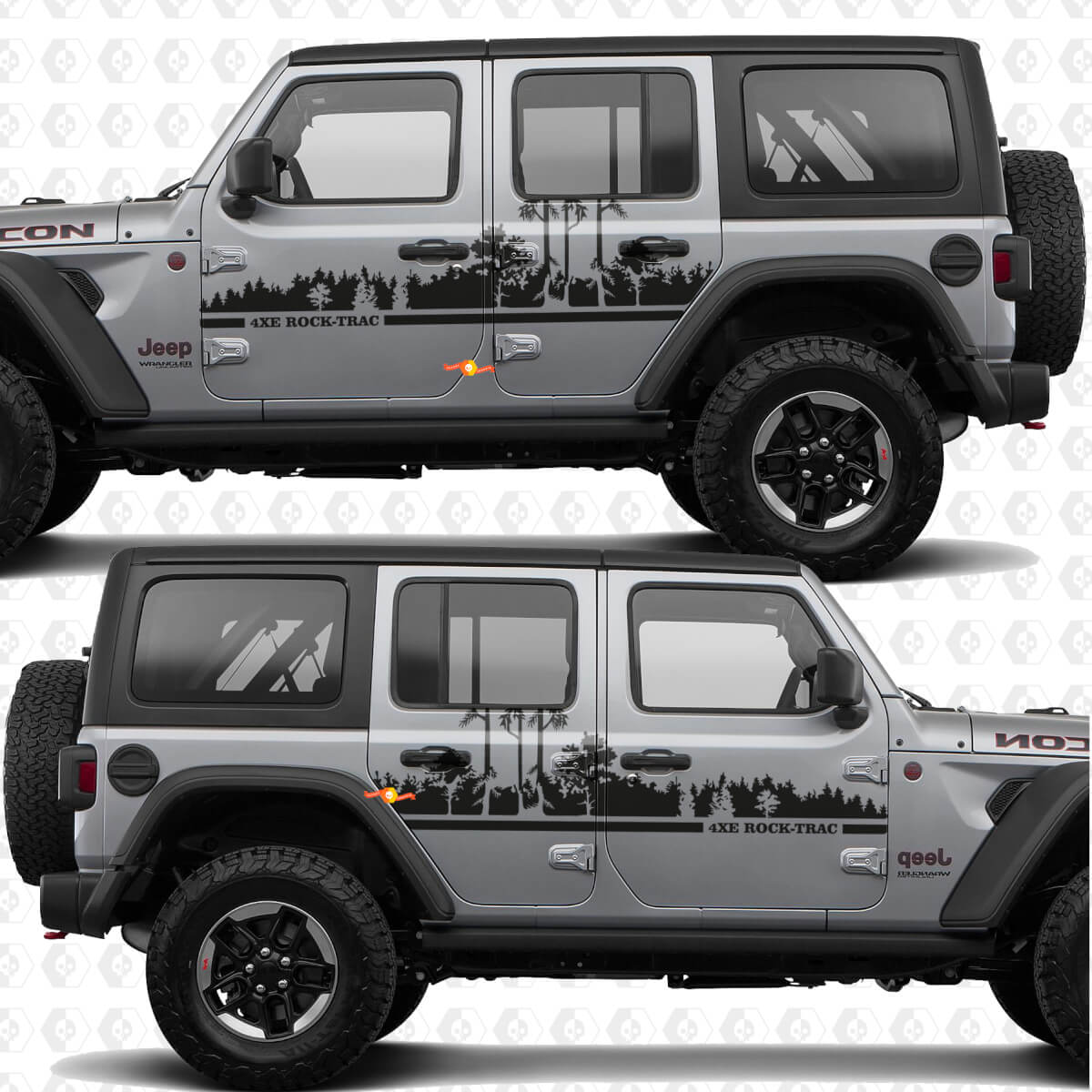 Texto Personalizado Vinilo adhesivo para puertas laterales Bosque compatible con Jeep Wrangler