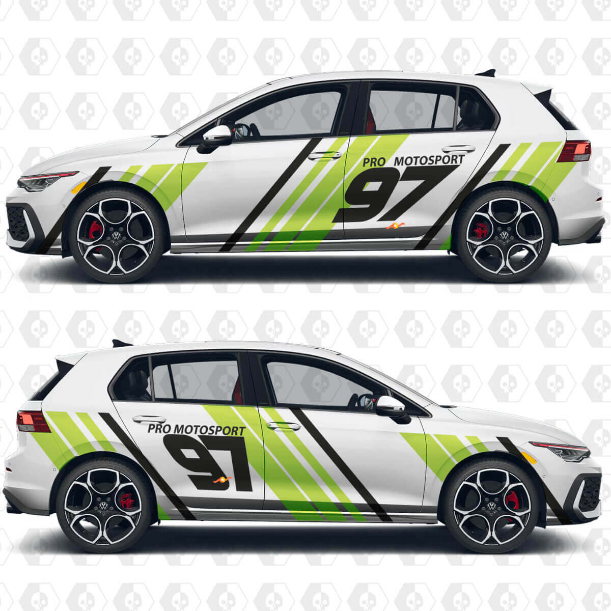 Pegatinas de vinilo deportivo de envoltura con texto personalizado para Volkswagen Golf Gti