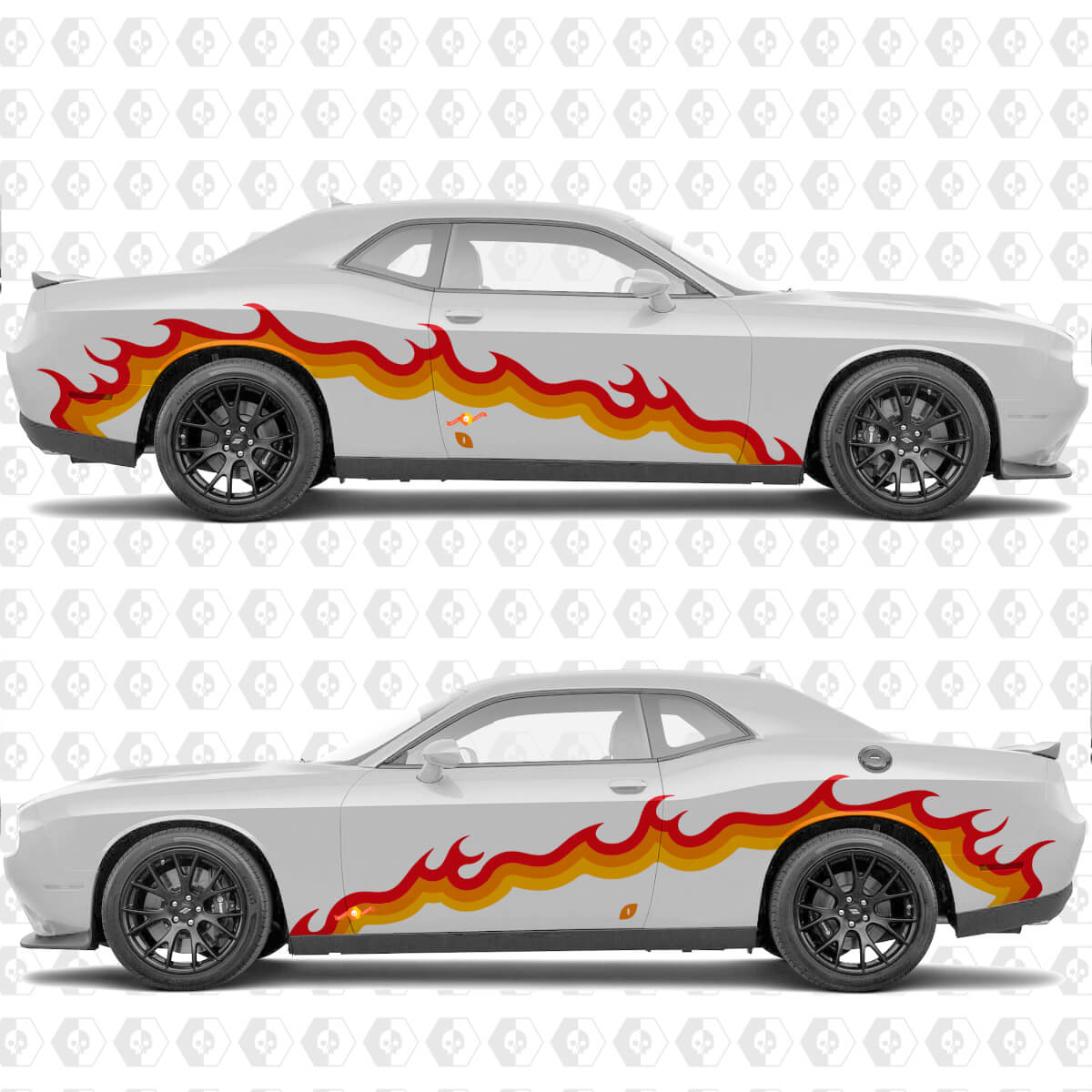 Gráficos Laterales Personalizados de Llamas Vinilo Adhesivo para Dodge Challenger