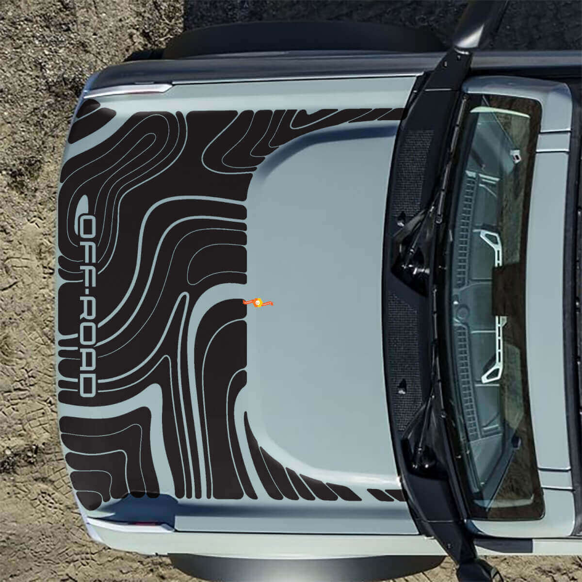 Gráficos de Calcomanía de Vinilo para Capó Todoterreno Topográfico 2 para Musclecar horse