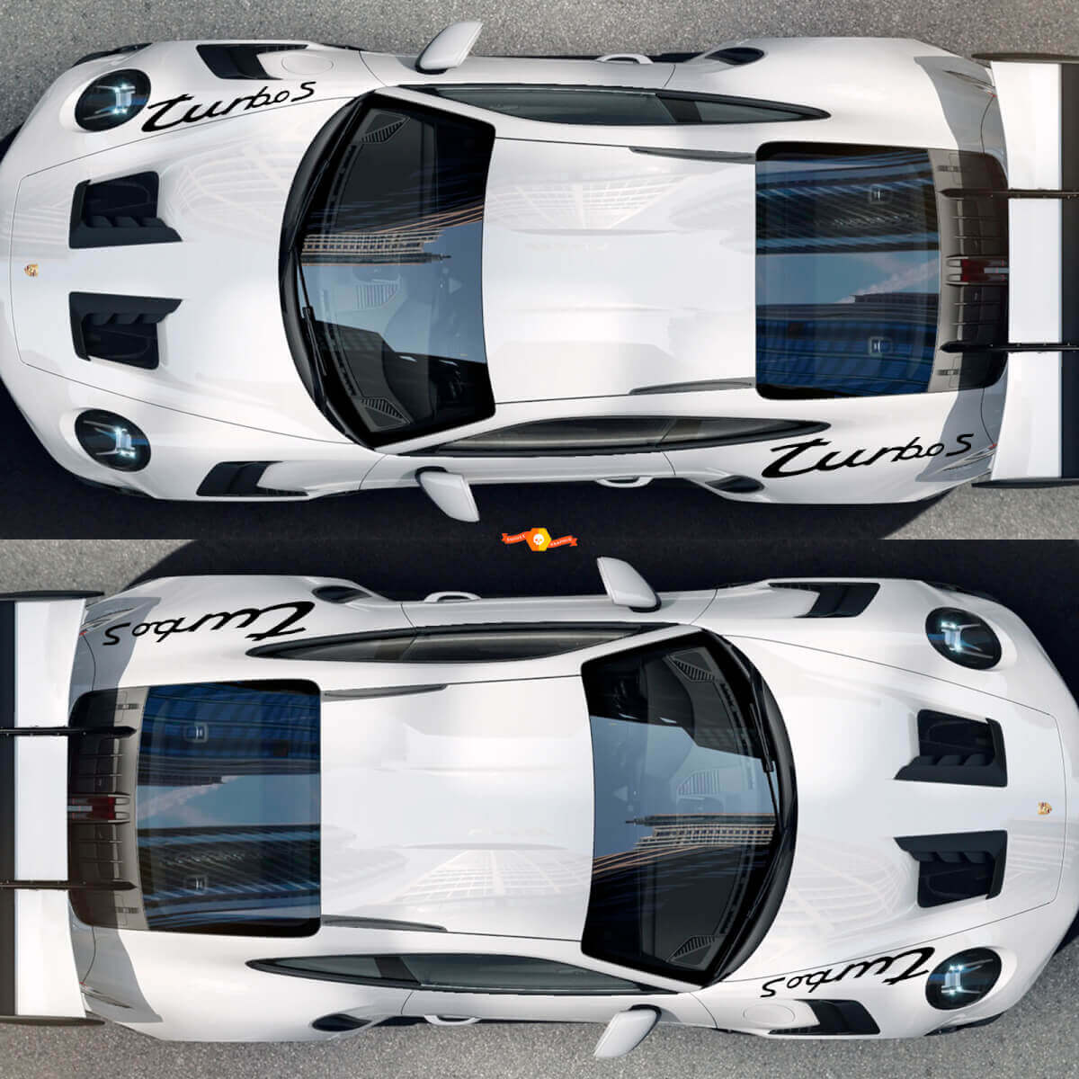 Kit de pegatinas de vinilo para paneles de guardabarros delanteros y traseros estilo Turbo S para Porsche 911