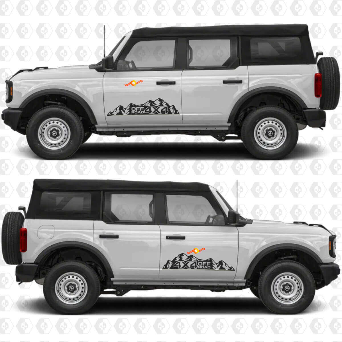 4x4 Off Road Montañas Lateral Puertas Vinilo Calcomanía Sticker Gráficos 2 para Musclecar horse