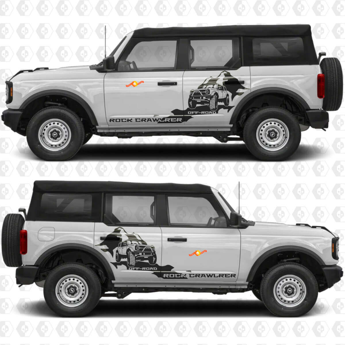 Calcomanía adhesiva de vinilo con gráficos para puertas laterales Mountain Rock Crawler compatible con Ford Bronco