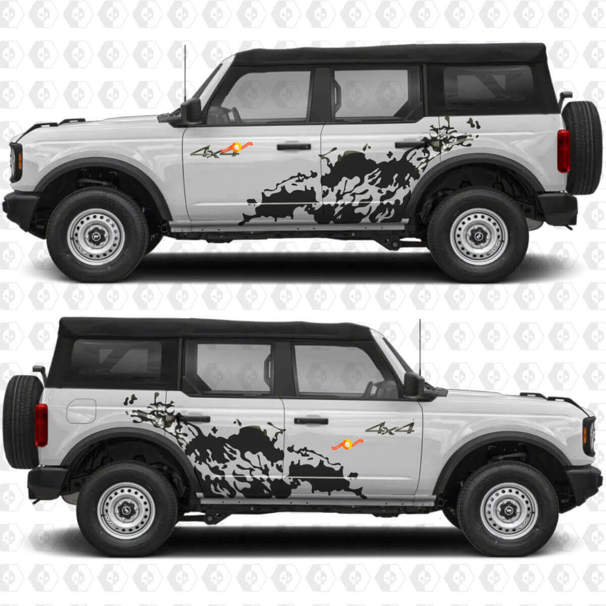 4x4 Off Road Vinilo Adhesivo Gráficos Laterales de Puertas contra Salpicaduras 4 para Musclecar horse