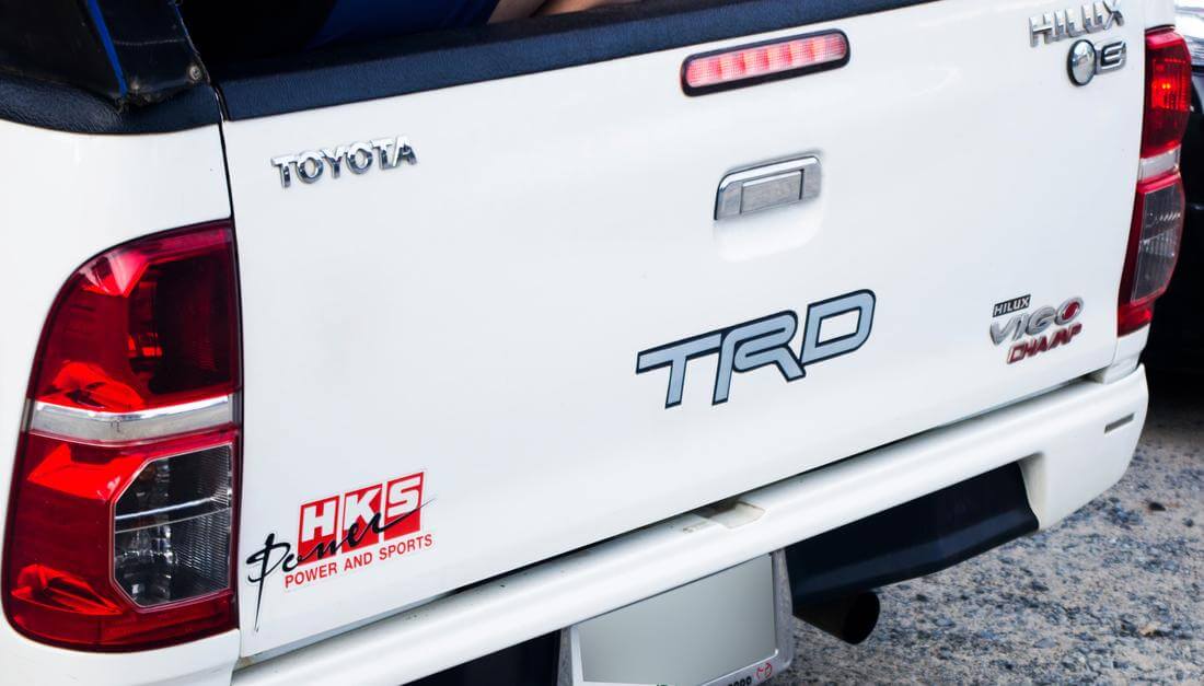 Calcomanías de vinilo para portón trasero estilo TRD HKS para Toyota Hilux Vigo Champ 2005-2014