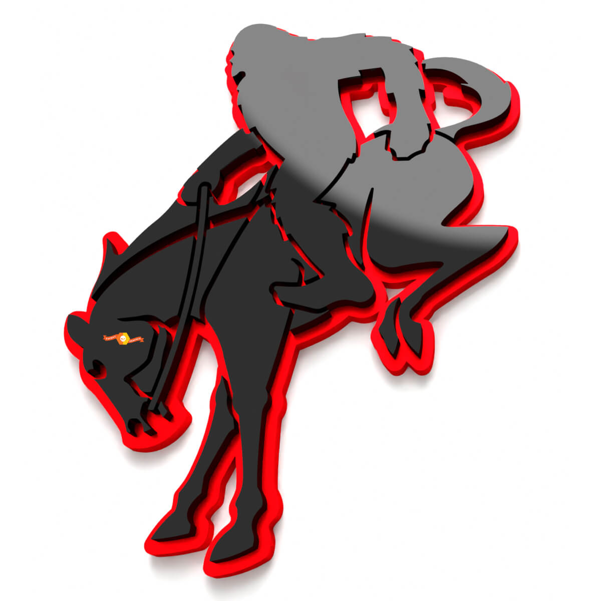 Yeti en Caballo Insignias de Guardabarros Bronco Emblema de Portón Insignia 3D