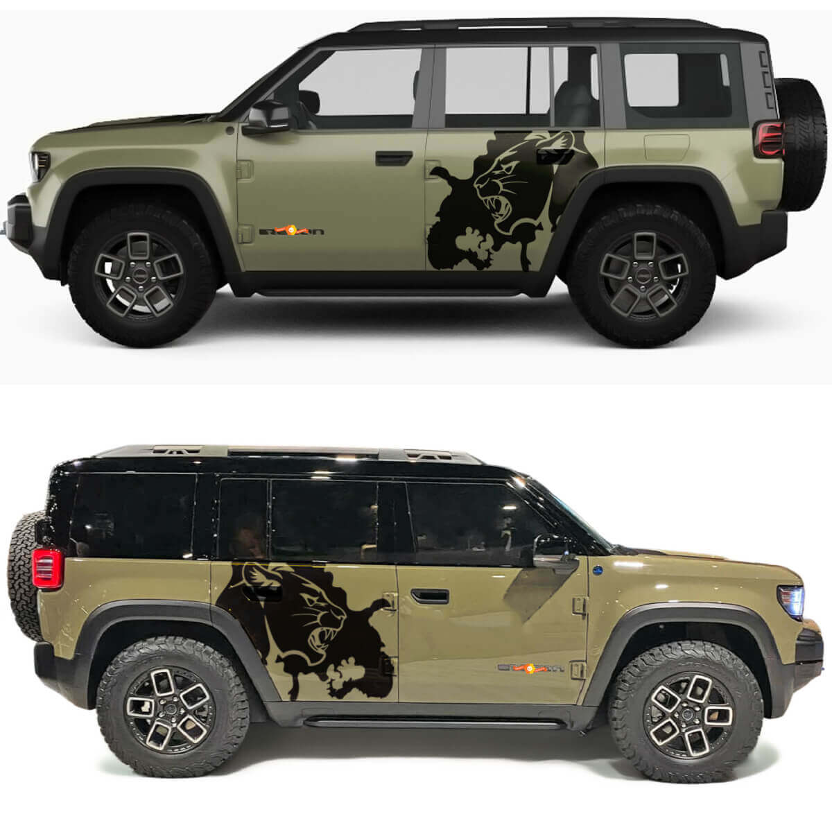 Vinilo Adhesivo para Puertas Laterales Cougar Splash para Jeep Recon