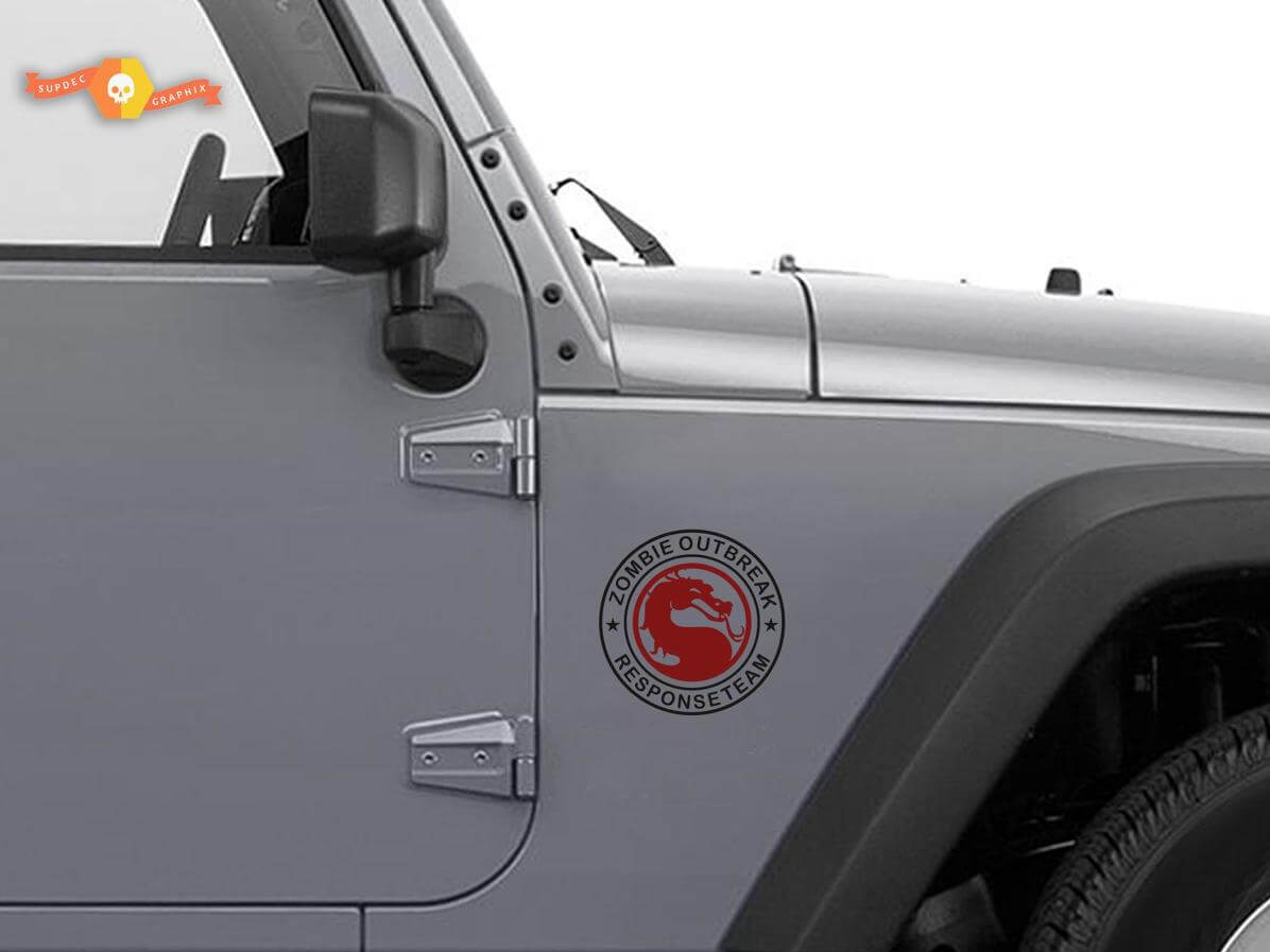 Jeep Rubicon Zombie Outbreak Response Team Wrangler Calcomanía de Mortal Kombat Pegatina