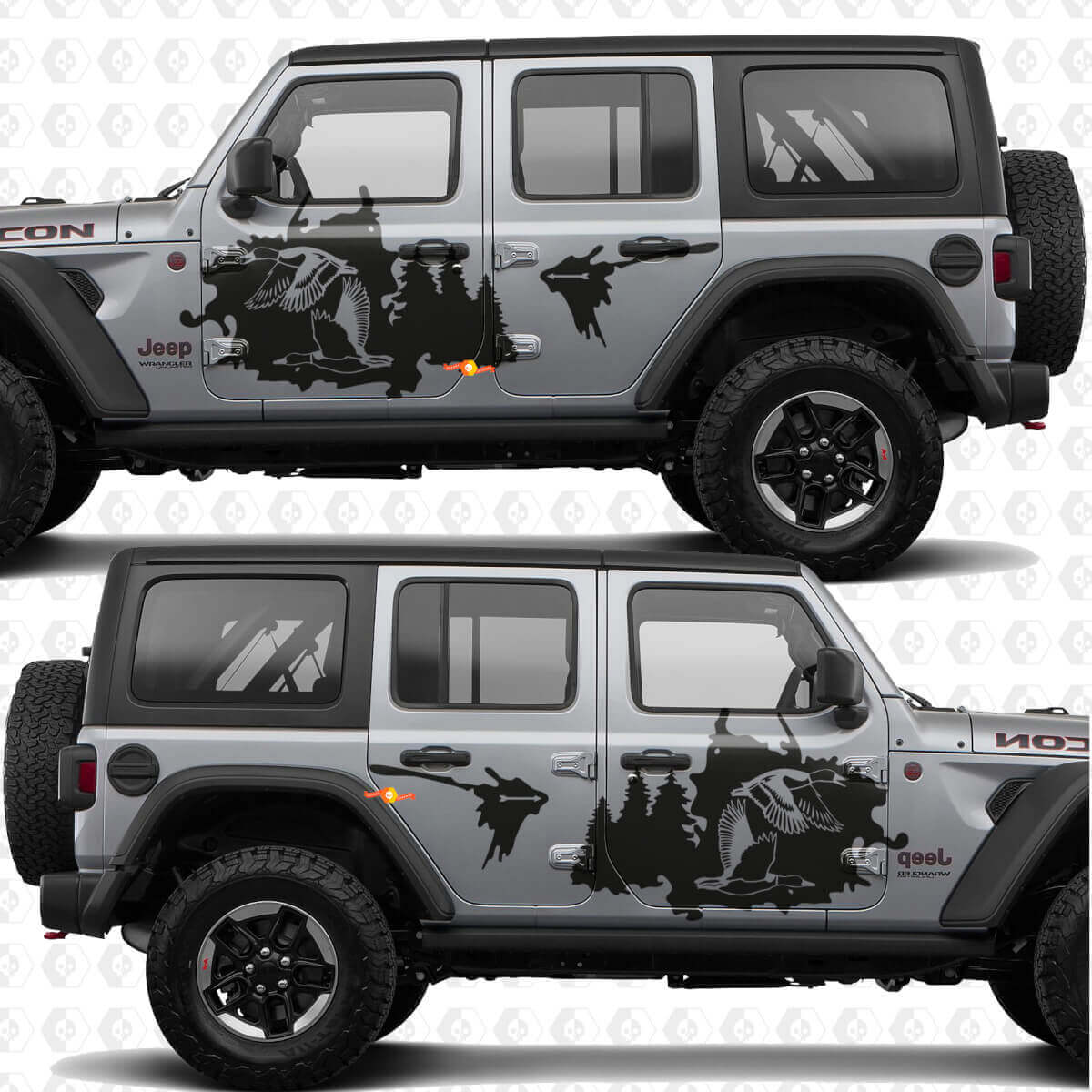 Pato Mallard Permitir Bosque Salpicadura Puertas Laterales Vinilo decal pegatina para Jeep Wrangler