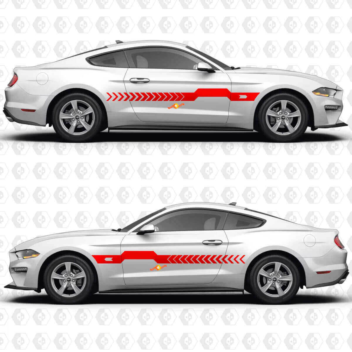 Calcomanía de vinilo adhesiva de tira central para puertas laterales para Musclecar Musclecarmodel