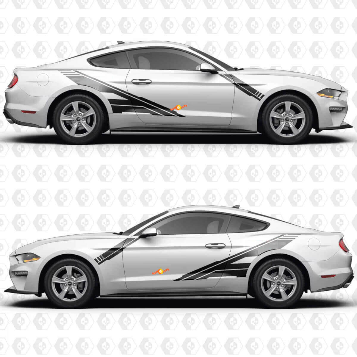 Adhesivo de vinilo de puertas laterales con barra diagonal para Musclecar Musclecarmodel