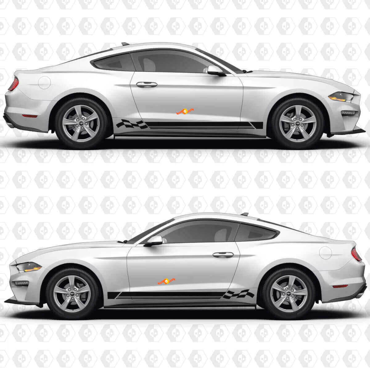 Calcomanía adhesiva de vinilo con franjas triples de carrera especiales de California para puerta lateral para musclecar Modelo Musclecar