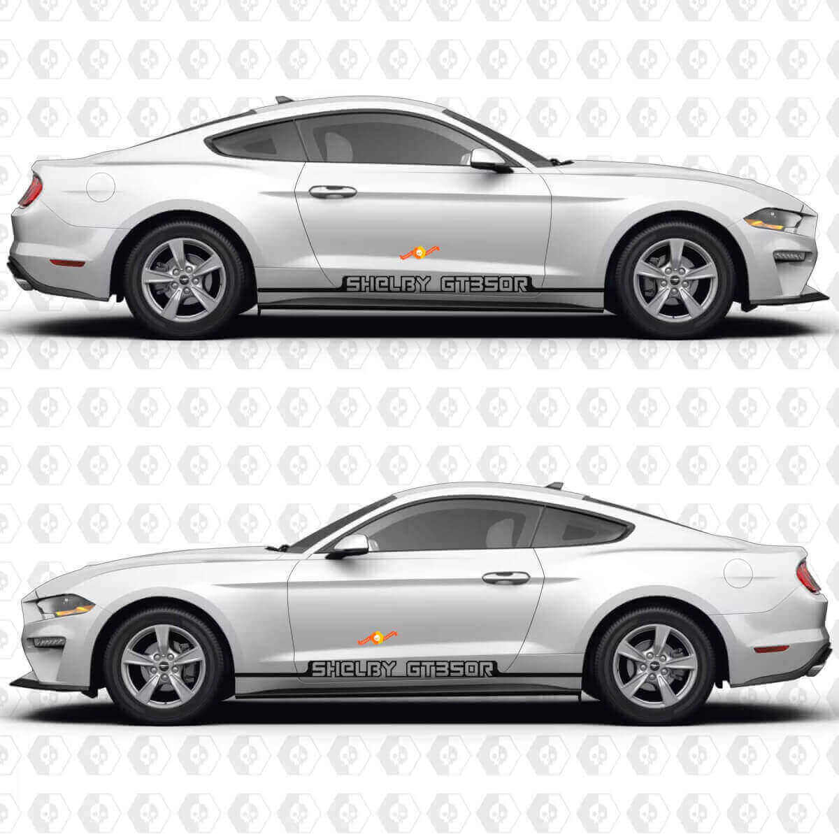 Kit de vinilo adhesivo de franjas laterales para puerta Shelby GT350R para Musclecar Musclecarmodel S550