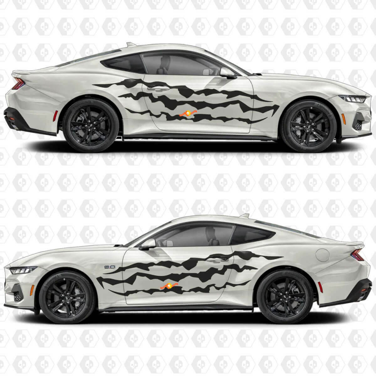Pegatina de vinilo con franjas de garra para la puerta lateral para Musclecar Musclecarmodel