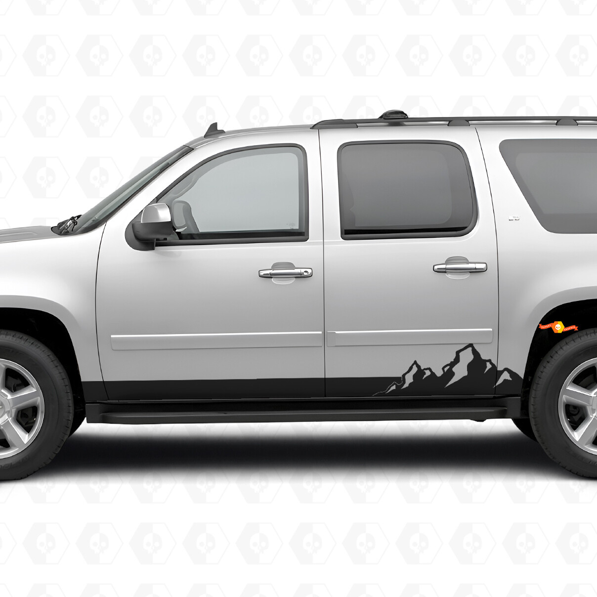 Vinilos en franjas para puertas y paneles de estribo Mountain Range para Chevrolet Suburban GMT900 2007-2014