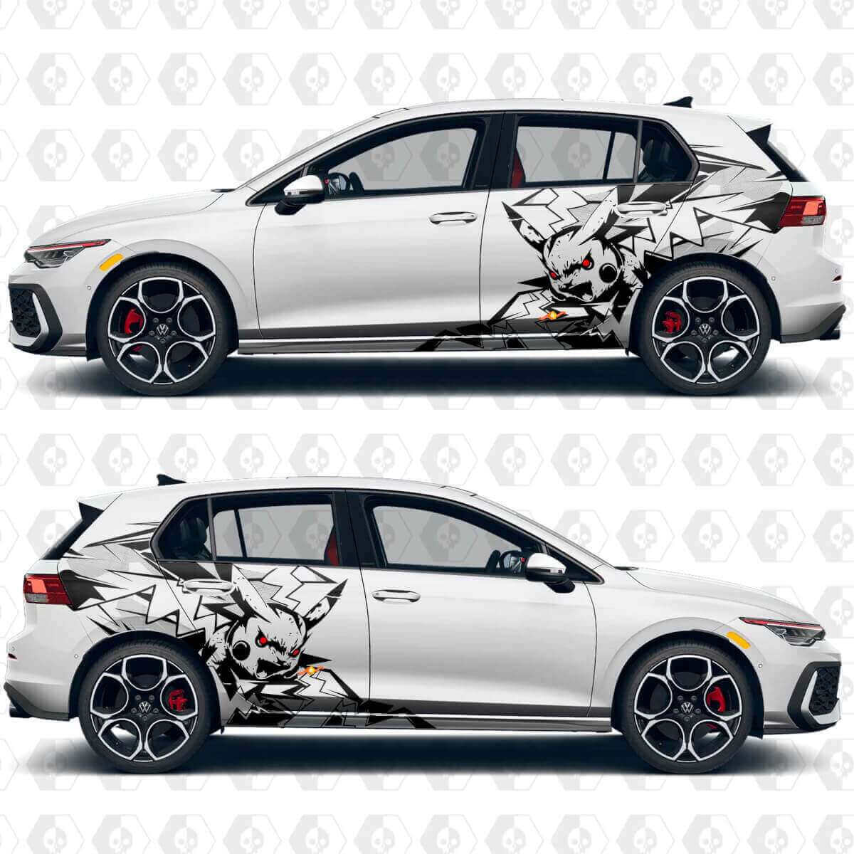 Kit de Vinilo Adhesivo de Rayo Pikachu para Cuarto Trasero de Volkswagen Golf