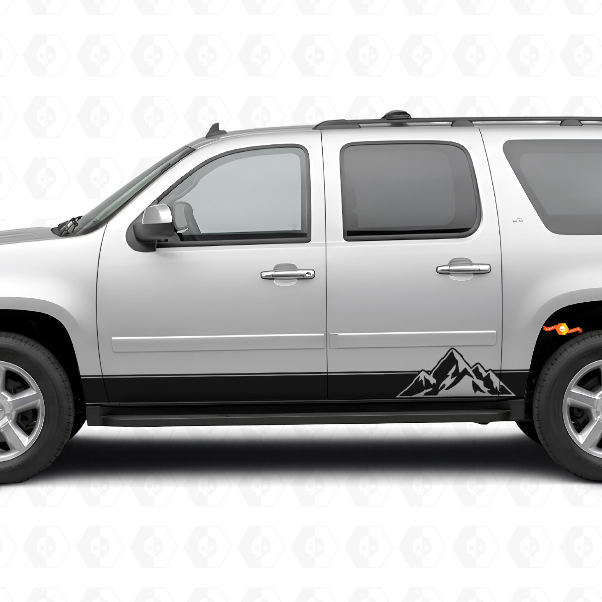 Vinilos de franjas superpuestas para puertas y paneles estribos para Chevrolet Suburban GMT900 2007-2014