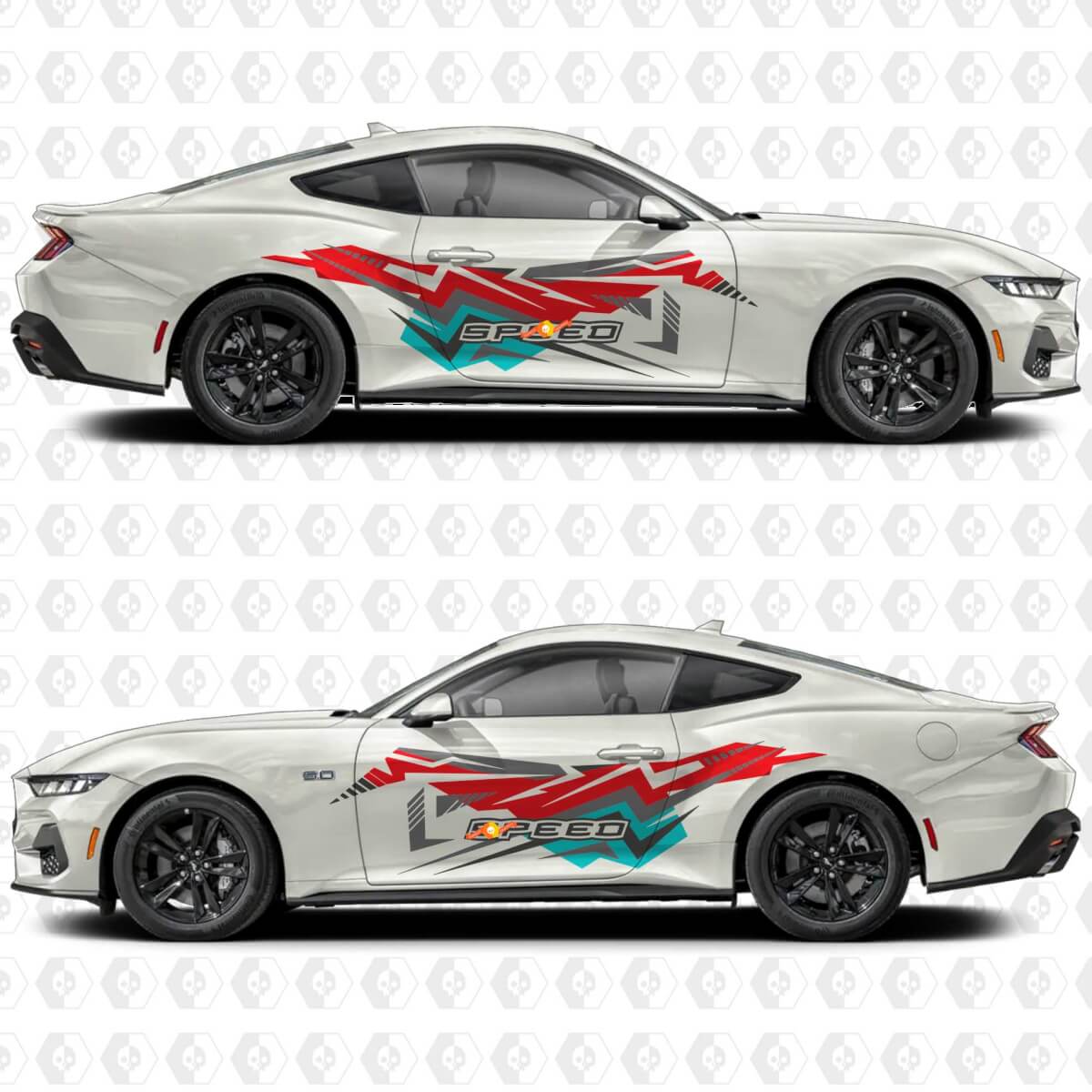 Adhesivo Vinilo Calcomanía Gráficos para Puerta Lateral de Arte Rápido Abstracto para Musclecar Musclecarmodel