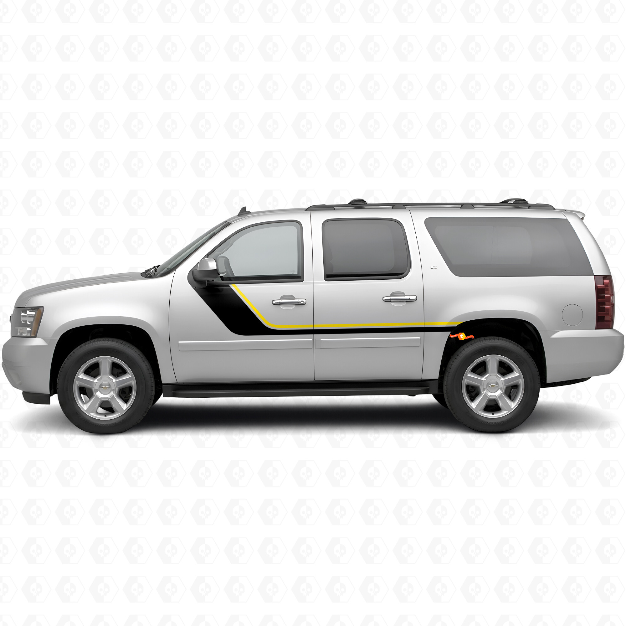 Tiras de vinilo superiores acentuadas y barridas para puertas y cuartos traseros para Chevrolet Suburban GMT900 2007-2014