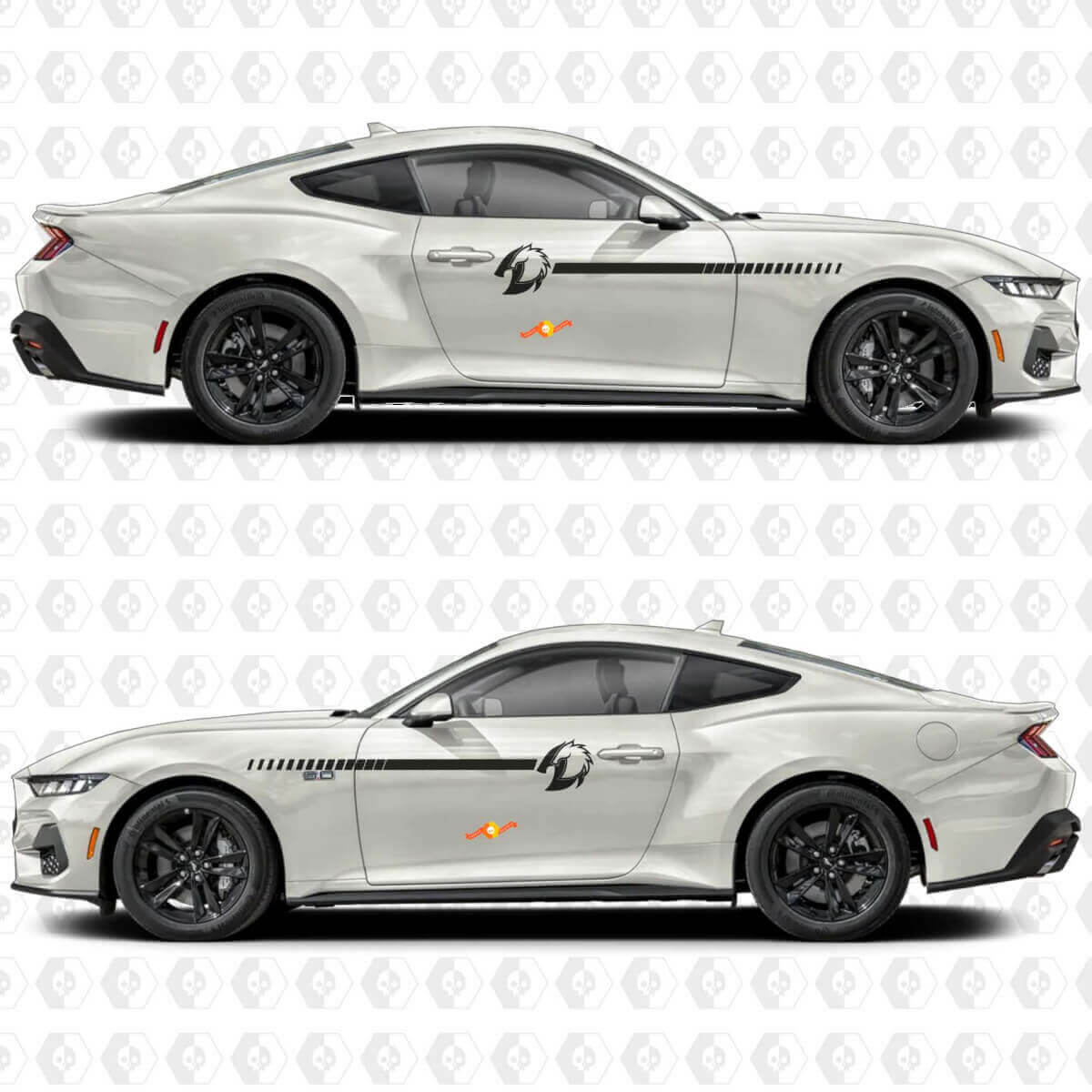 Calcomanía adhesiva de vinilo de sombra de caballo para puerta lateral Gráficos para Musclecar Musclecarmodel