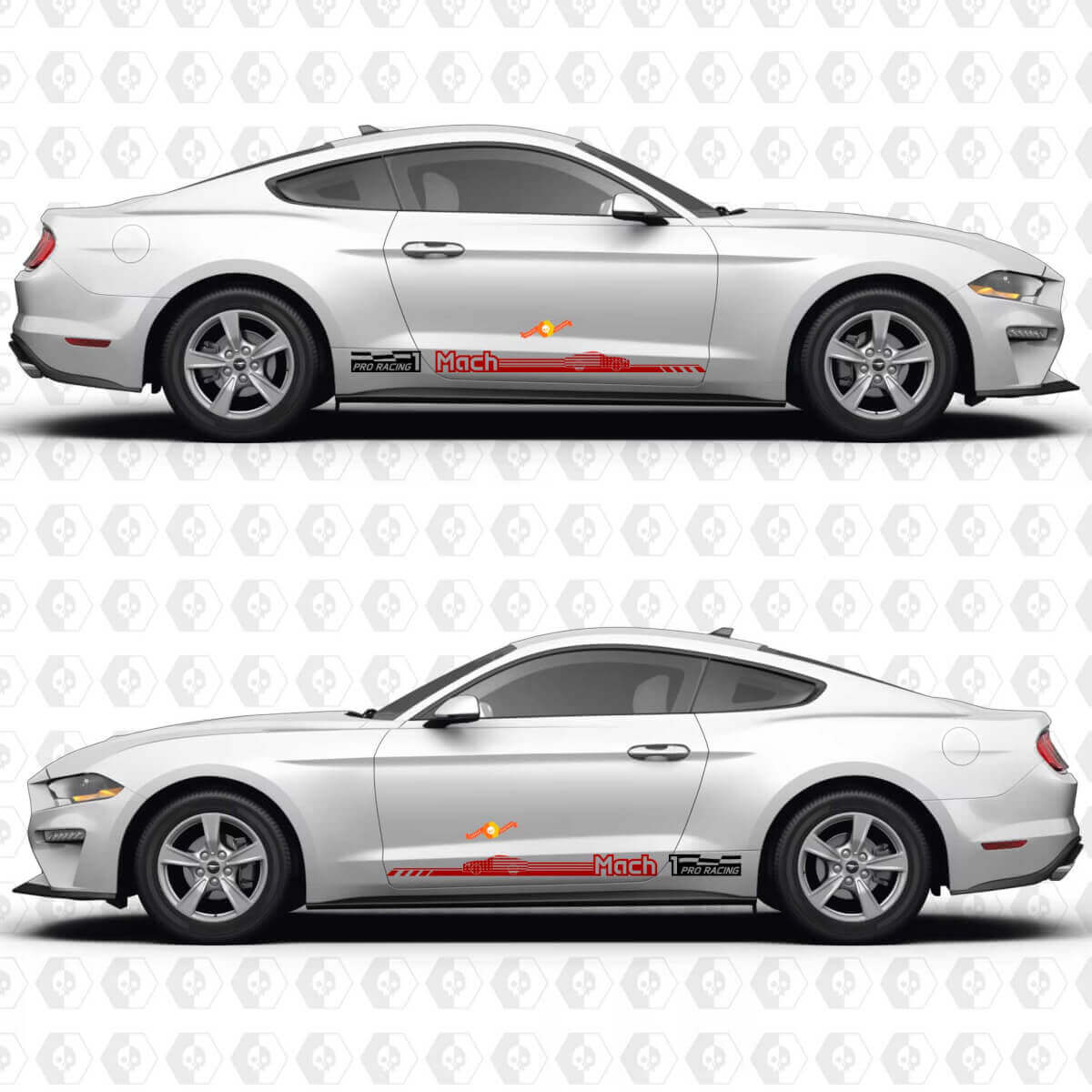 Calcomanía Adhesiva de Vinilo con Gráficos de Raya Lateral Estilo Coche de Turismo Profesional para Ford Mustang