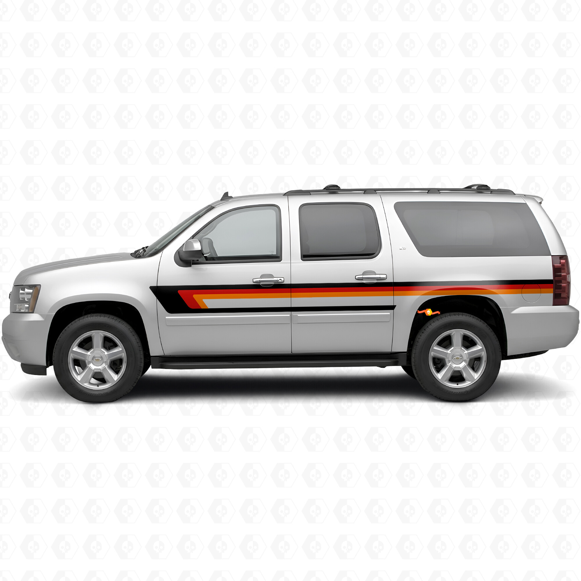Tiras de vinilo retro superiores para línea de cintura de puerta y cuarto trasero para Chevrolet Suburban GMT900 2007-2014
