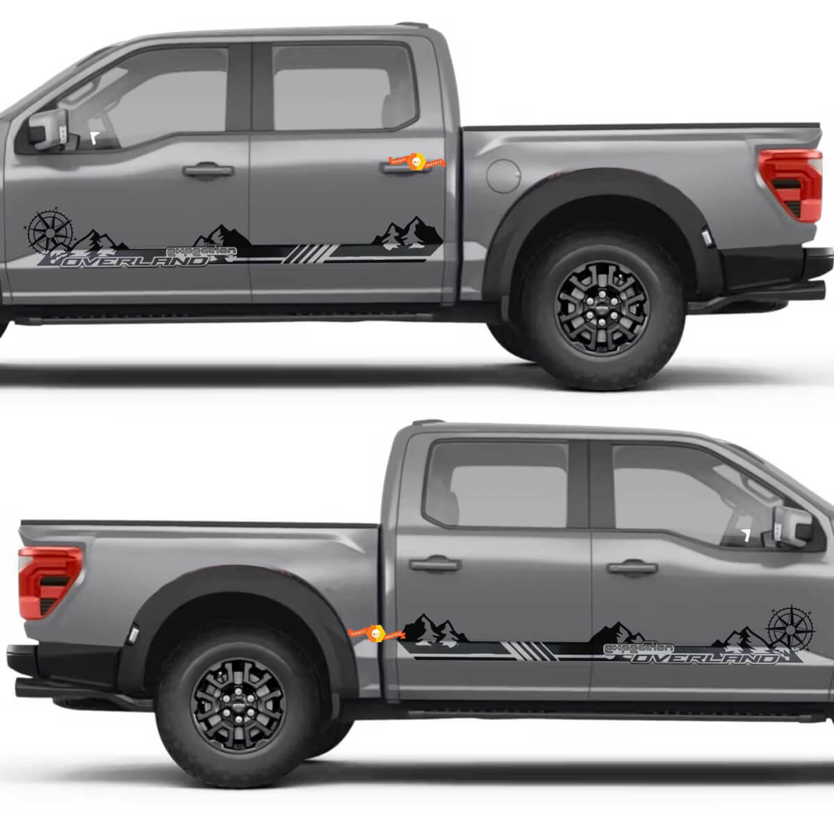 Etiqueta adhesiva de vinilo franja para expedición Overland en la puerta lateral para Musclecar truck