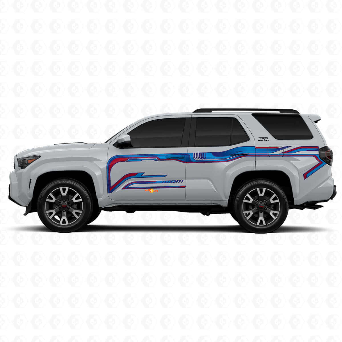 Pegatinas de vinilo laterales de rayas sólidas estilo techno para Toyota 4Runner