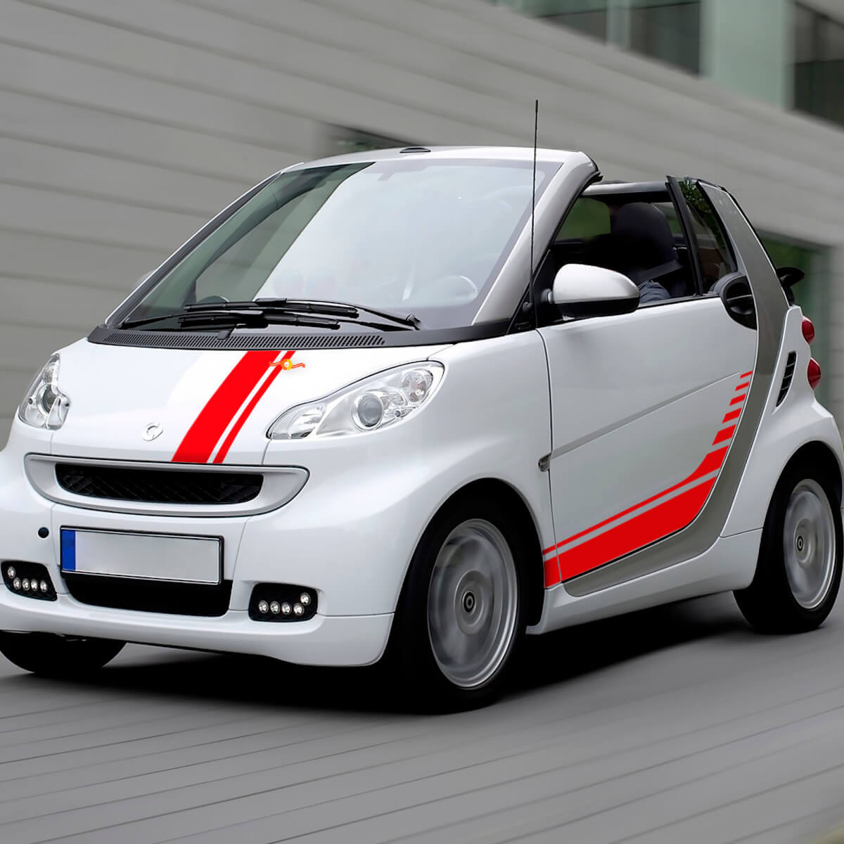 Kit de Calcomanías de Vinilo de Rayas de Carreras para Capó Lateral para Smart