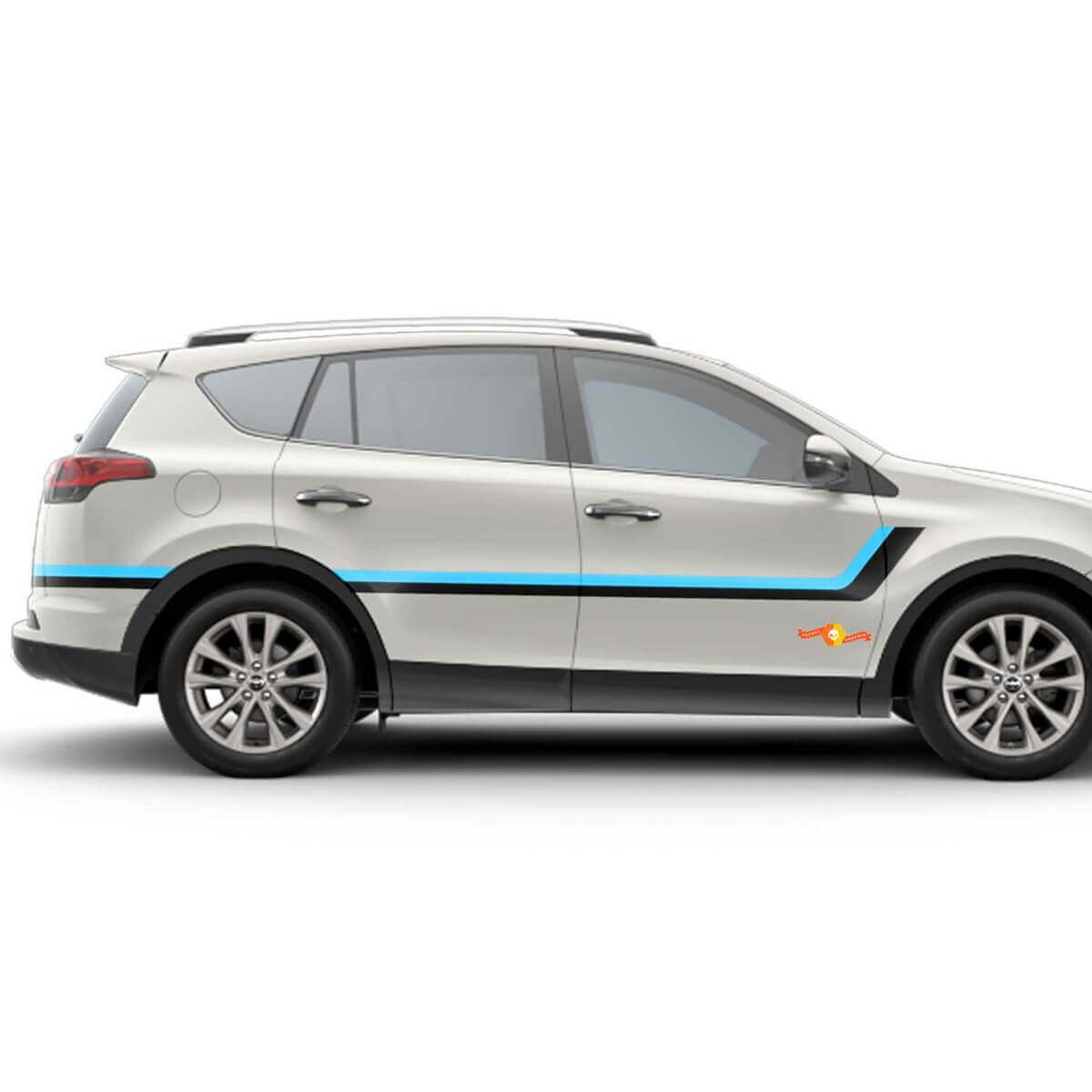 Pegatinas de vinilo con rayas gemelas para el lateral de la puerta para Toyota RAV4 2013-2018
