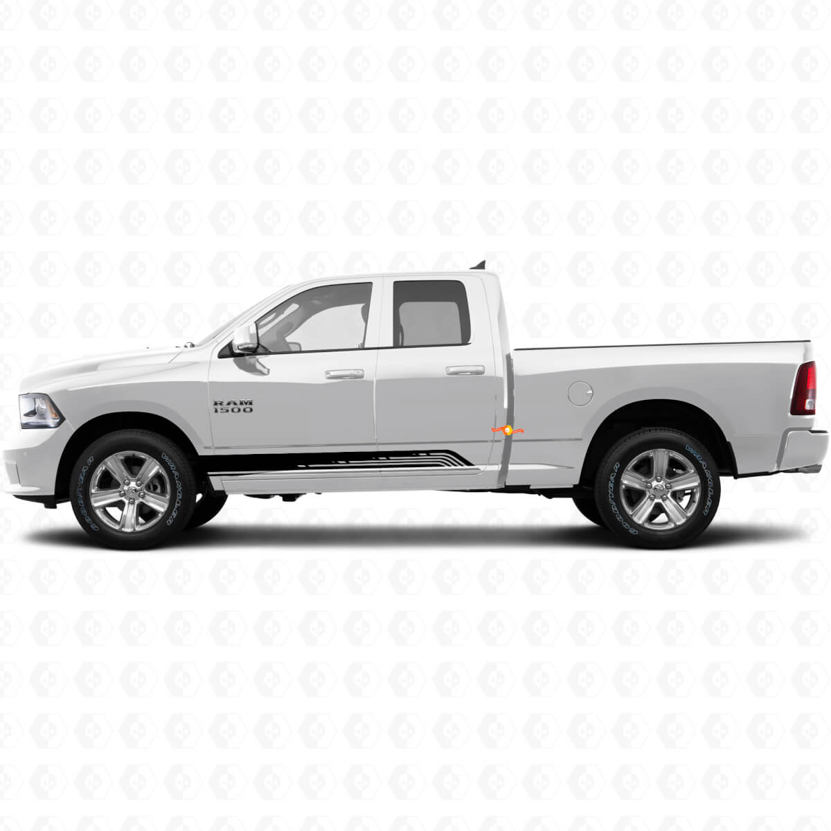 Tiras Curvadas Vinilo Adhesivo para Paneles Laterales y Puertas para Dodge Ram 1500 2011-2018