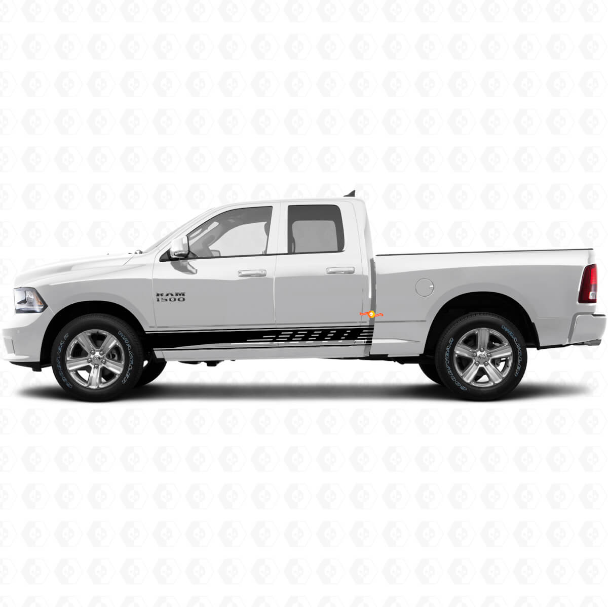 Calcomanía adhesiva de vinilo con franjas perforadas para puerta lateral para Dodge Ram 1500 2011-2018