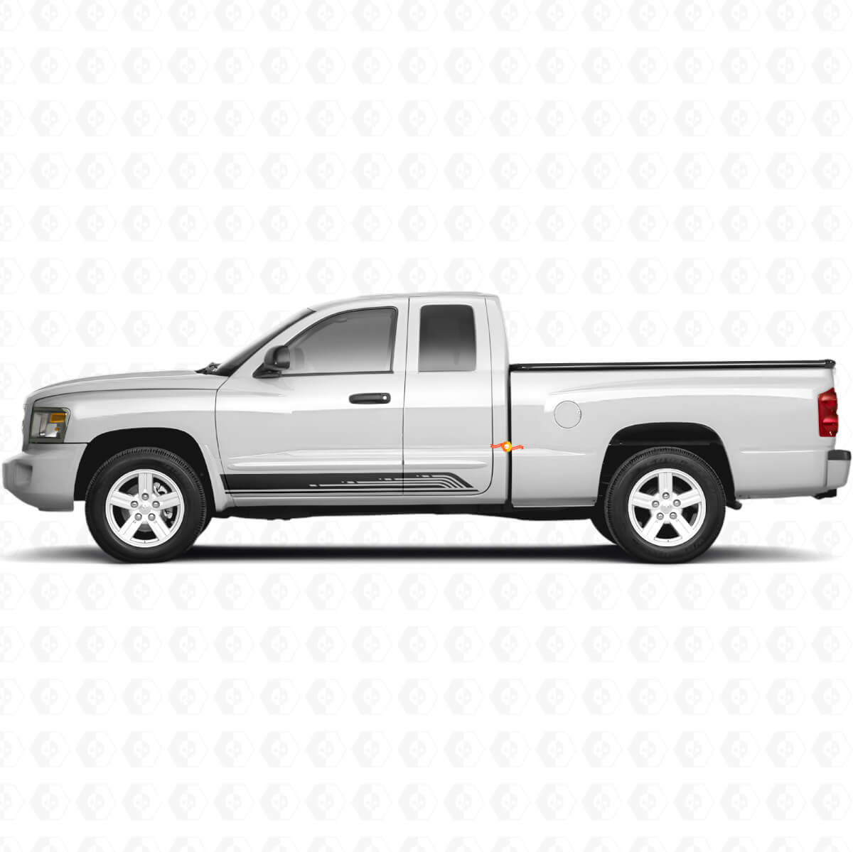 Calcomanía de vinilo con gráficos de rayas curvas para paneles laterales de puerta para Dodge Dakota 2005-2011