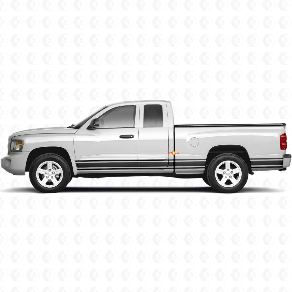 Pegatina de vinilo para panel lateral Straight Lines Rocker para Dodge Dakota 2005-2011