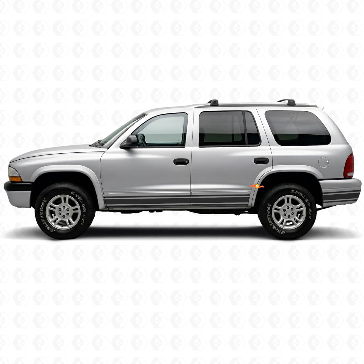 Pegatina Vinilo Lateral de Panel de Balancines de Líneas Rectas para Dodge Durango 1998-2003