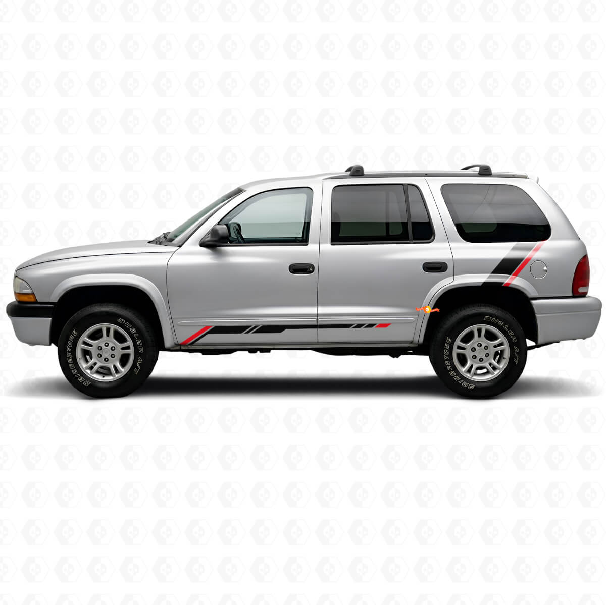 Calcomanía de Vinilo de Panel Lateral Inferior con Rayas a Cuadros para Dodge Durango 1998-2003