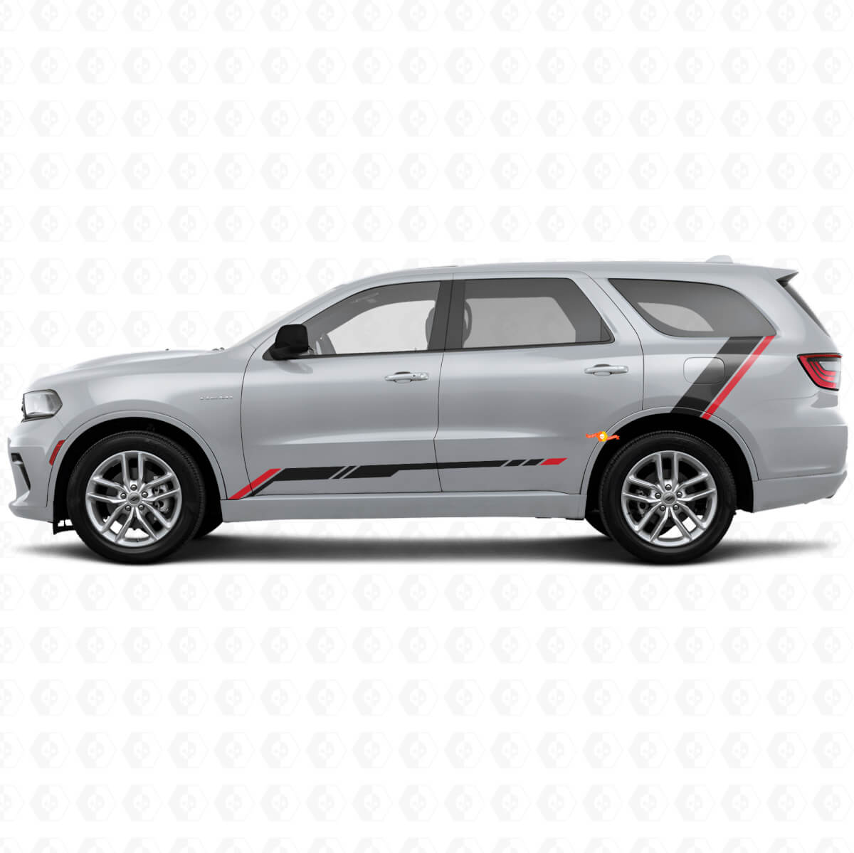 Pegatinas de vinilo de panel lateral trasero con rayas a cuadros para Dodge Durango 2011+