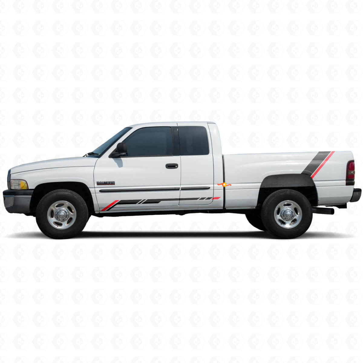 Pegatinas de vinilo para panel de batería con franjas a cuadros para Dodge Ram 1500 1994-2001