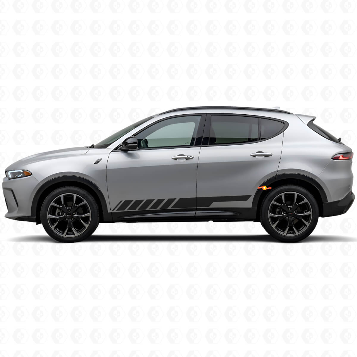 Pegatinas de vinilo con rayas a cuadros para paneles laterales de puerta para Dodge Hornet 2023+