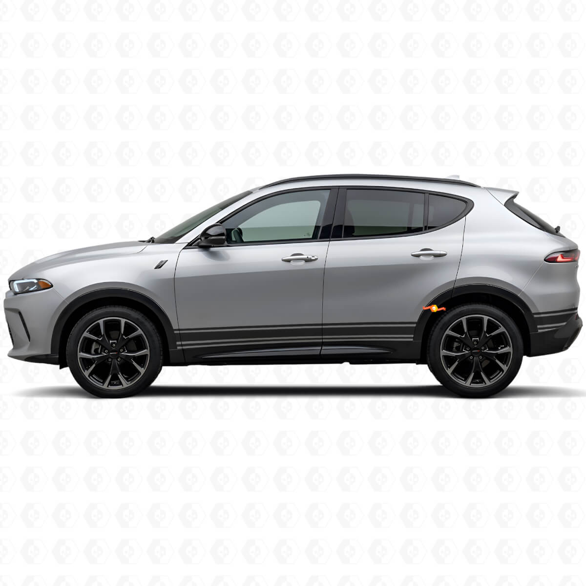 Pegatina de vinilo lateral para panel de puerta con líneas rectas para Dodge Hornet 2023+