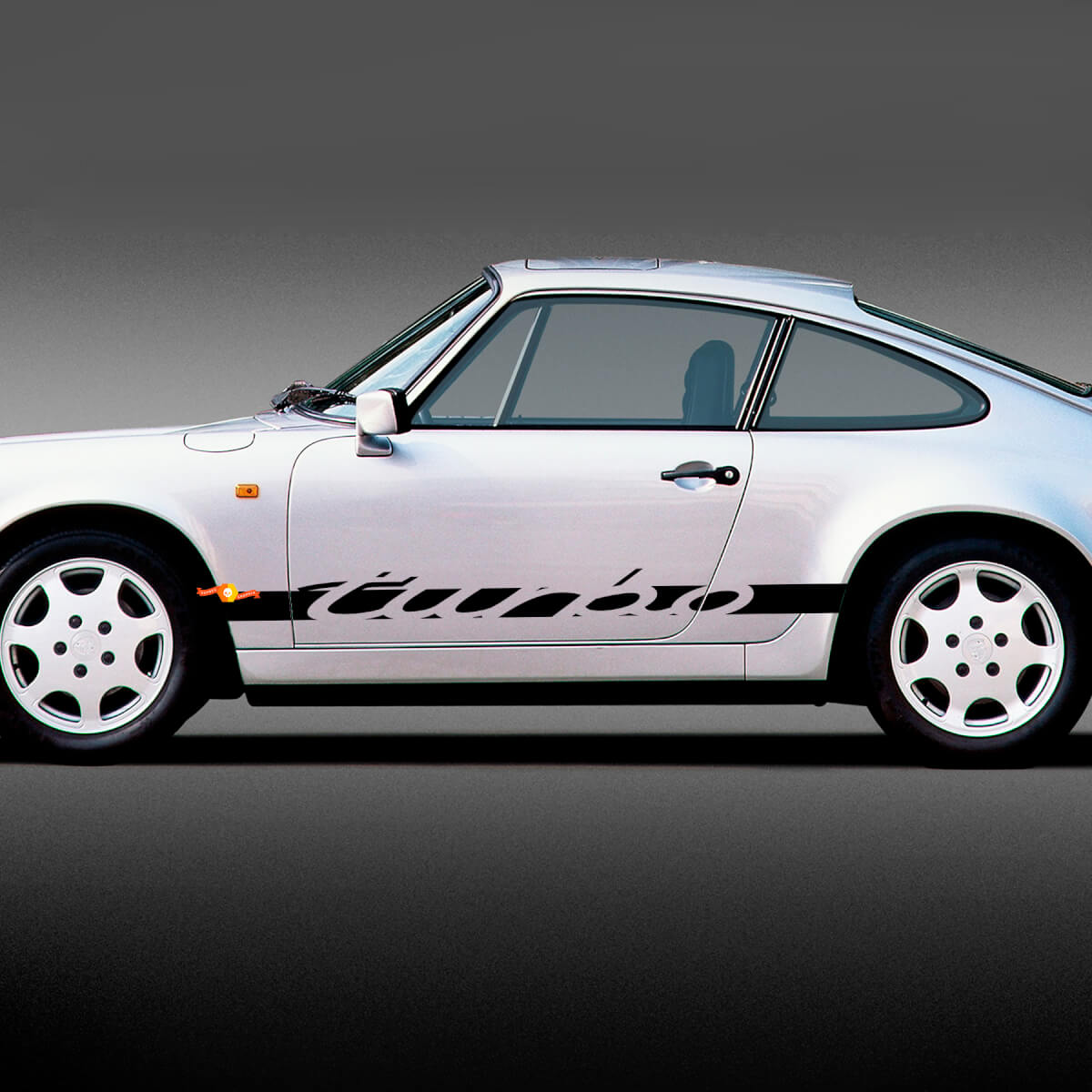 Adhesivo Vinilo de Franja Lateral con Letra Turbo para Porsche 911