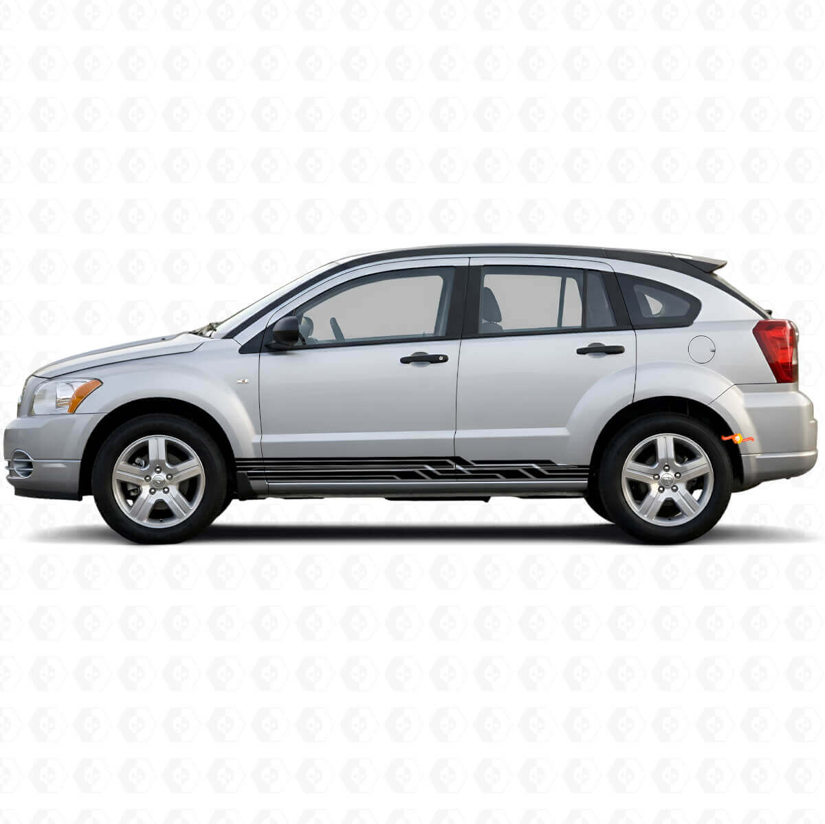 Calcomanía de vinilo para puerta de faldón con franjas curvas entrelazadas para Dodge Caliber 2007-2012