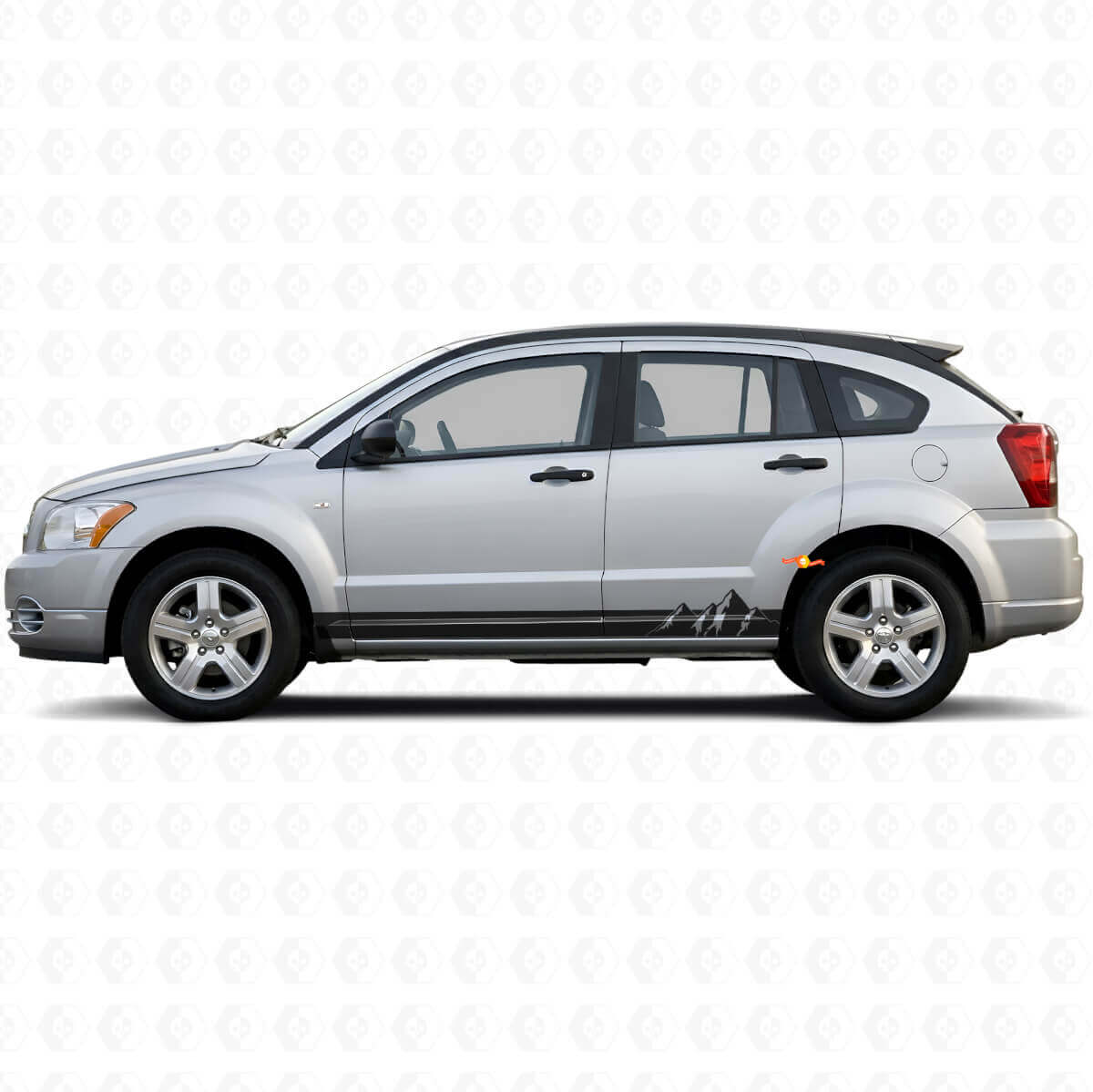 Vinilo Adhesivo Paneles Laterales de Rayas Anchas de Montañas para Dodge Caliber 2007-2012
