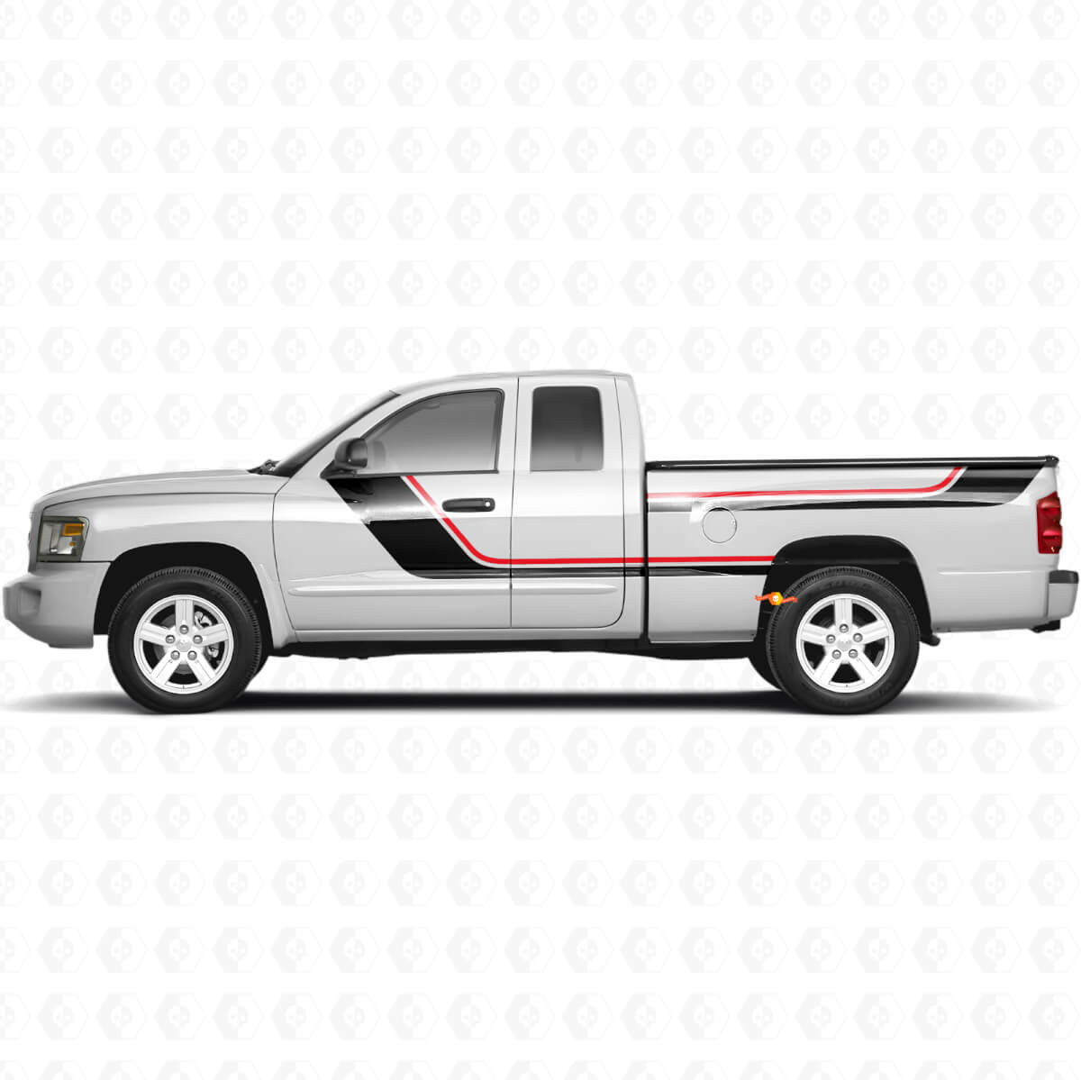 Kit de calcomanías laterales de vinilo de rayas gemelas para Dodge Dakota 2005-2011