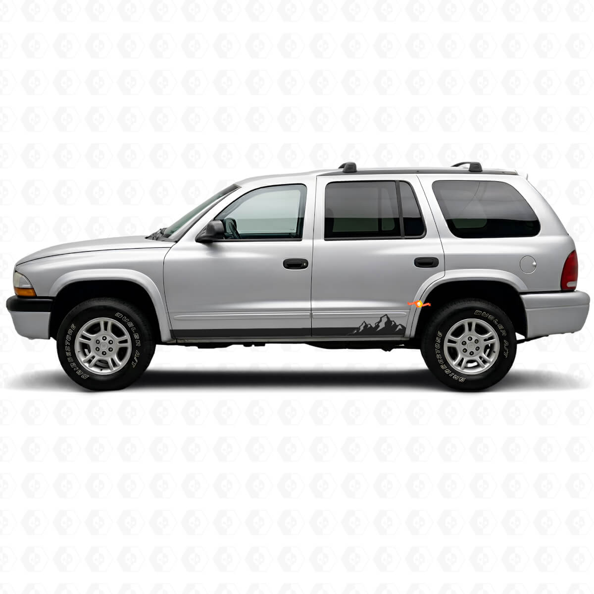 Calcomanía de vinilo de panel lateral con rayas finas de montañas para Dodge Durango 1998-2003